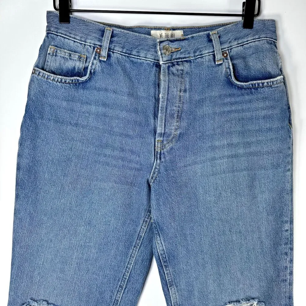 We The Free‎ by Free People Womens Jeans Size 29 Blue Distressed Ripped Raw Hem